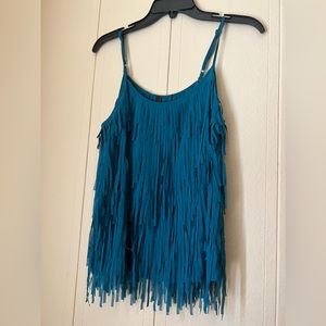 Spaghetti strap fringe top